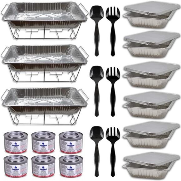 Disposable Chafing Dish Buffet Set, 30 Pcs Buffet Servers and Warmers